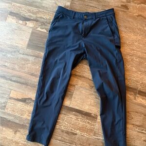 lululemon slim fit commission pants Men's Navy Blue 30x27 length